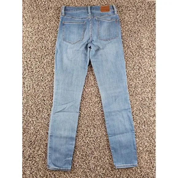 Madewell womens Sz 28 9" High Rise Skinny Blue Jeans Light Wash - Picture 4 of 4